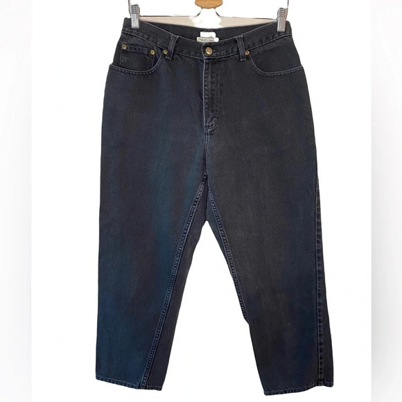 L.L Bean Regular Fit/Relaxed Jeans Dark Wash // Petite - Picture 2 of 7